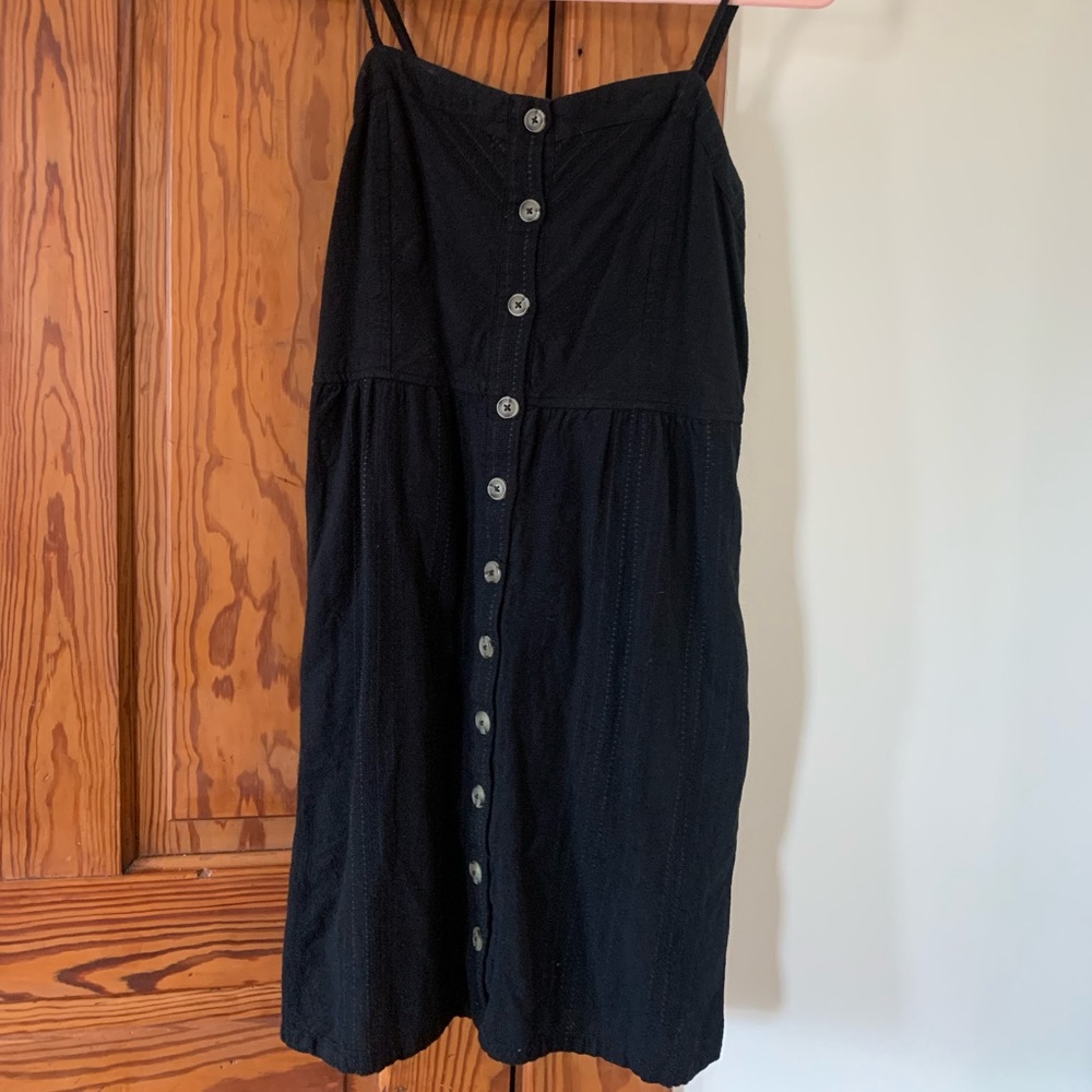 Black Sundress with Buttons and Pockets